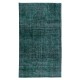 Hand Knotted Area Rug for Dining Room, Living Room & Bedroom Decor, Modern Solid Green Carpet