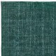 Dark Green Handmade Area Rug, Decorative Turkish Carpet, Modern Floor Covering