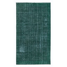 Dark Green Handmade Area Rug, Decorative Turkish Carpet, Modern Floor Covering