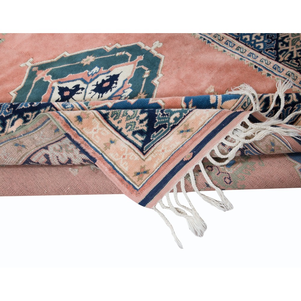 Modern Handmade Rug with Medallion, Turkish Carpet with Fringe, 100% Wool