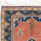 Traditional Handmade Rug with Medallion, Vintage Turkish Carpet with Fringe, 100% Wool