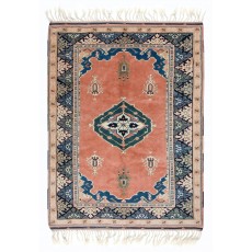 Modern Handmade Rug with Medallion, Turkish Carpet with Fringe, 100% Wool