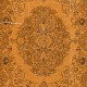 Handmade Orange Area Rug from Turkey, Modern Medallion Design Wool Carpet