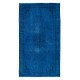 Modern Blue Area Rug with Art Deco Chinese Design, Hand-Knotted in Turkey