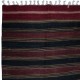 Hand-Woven Striped Anatolian Kilim Rug, Flat-Weve Vintage Carpet 100% Wool