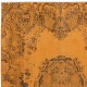 French Aubusson Inspired Orange Area Rug, Handwoven and Handknotted in Turkey