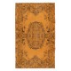 French Aubusson Inspired Orange Area Rug, Handwoven and Handknotted in Turkey