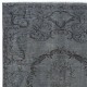 Handmade Turkish Rug Over-Dyed in Gray, Vintage Wool and Cotton Carpet
