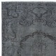 Handmade Turkish Rug Over-Dyed in Gray, Vintage Wool and Cotton Carpet