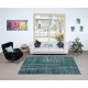 Modern Handmade Turkish Green Area Rug with Shabby Chic Style