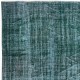 Modern Handmade Turkish Green Area Rug with Shabby Chic Style