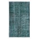 Modern Handmade Turkish Green Area Rug with Shabby Chic Style