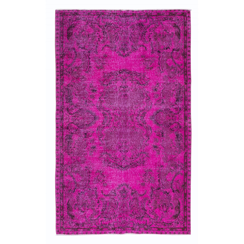 Pink Aubusson Inspired Area Rug for Modern Interiors, Handmade in Turkey