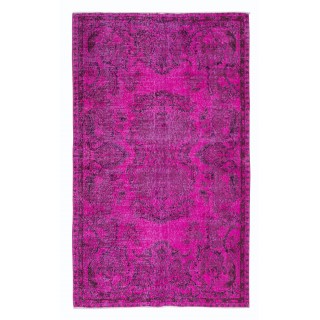 Pink Aubusson Inspired Area Rug for Modern Interiors, Handmade in Turkey