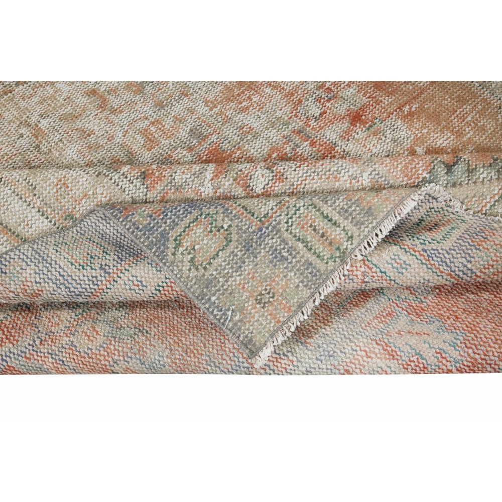 Hand Knotted Anatolian Rug, Mid-Century Shabby Chic Carpet