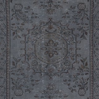 Contemporary Handmade Turkish Wool Area Rug in Shadow Grey & Brown Tones