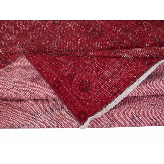 Red Turkish Rug, Handmade Bohemian & Eclectic Carpet