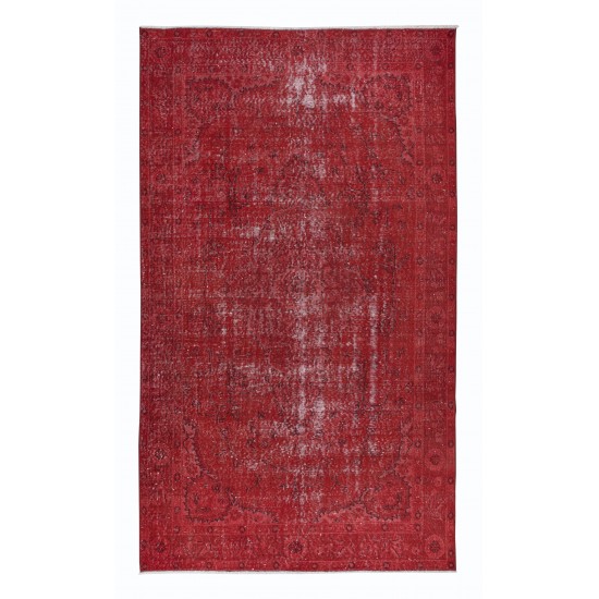 Red Turkish Rug, Handmade Bohemian & Eclectic Carpet