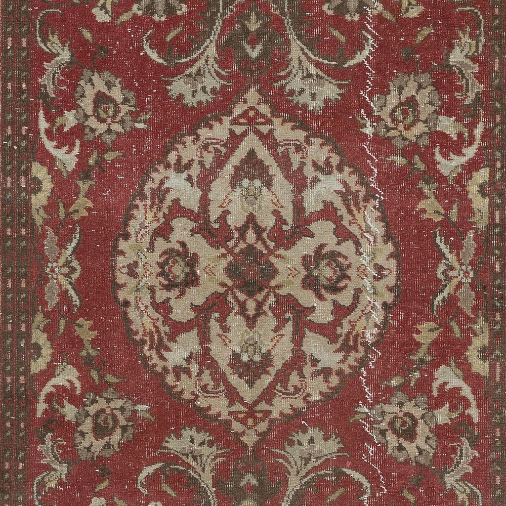 Vintage Turkish Village Rug for Living Room Decor, Handmade Room Size Wool Carpet
