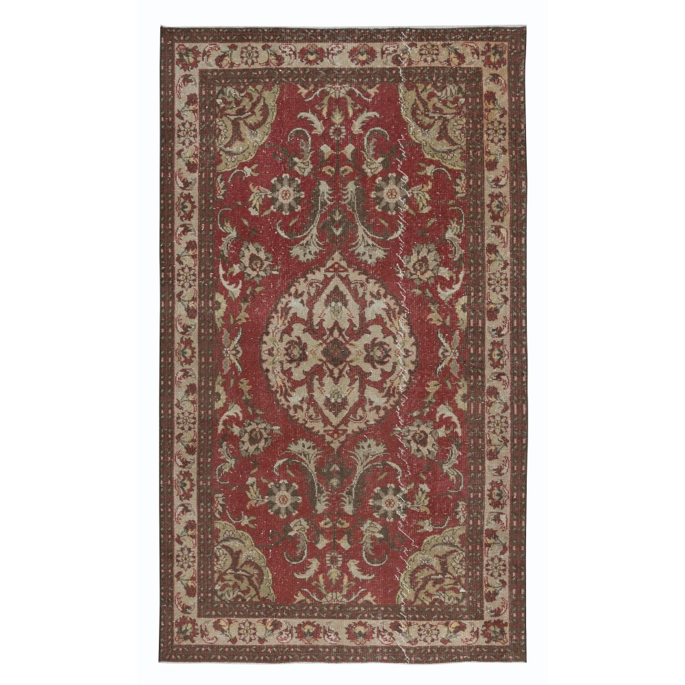 Vintage Turkish Village Rug for Living Room Decor, Handmade Room Size Wool Carpet