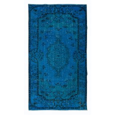 Blue Handmade Turkish Rug for Living Room, Entrance, Bedroom, Dining Room & Kids Room