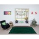 Hand-Made Turkish Area Rug in Forest Green, Modern Carpet, Woolen Floor Covering