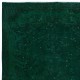 Hand-Made Central Anatolian Area Rug in Forest Green, Modern Carpet, Woolen Floor Covering