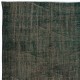 Distressed Dark Green Rug, Handmade Turkish Carpet, Shabby Chic Style Floor Covering