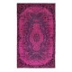 Modern Handmade Turkish Area Rug in Pink, Violet Purple & Brown