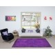 Modern Violet Purple Carpet, Handmade Turkish Floor Rug, Bohemian Home Decor