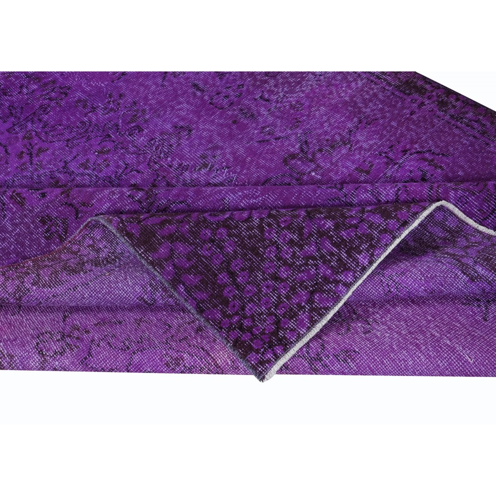 Modern Violet Purple Carpet, Handmade Turkish Floor Rug, Bohemian Home Decor