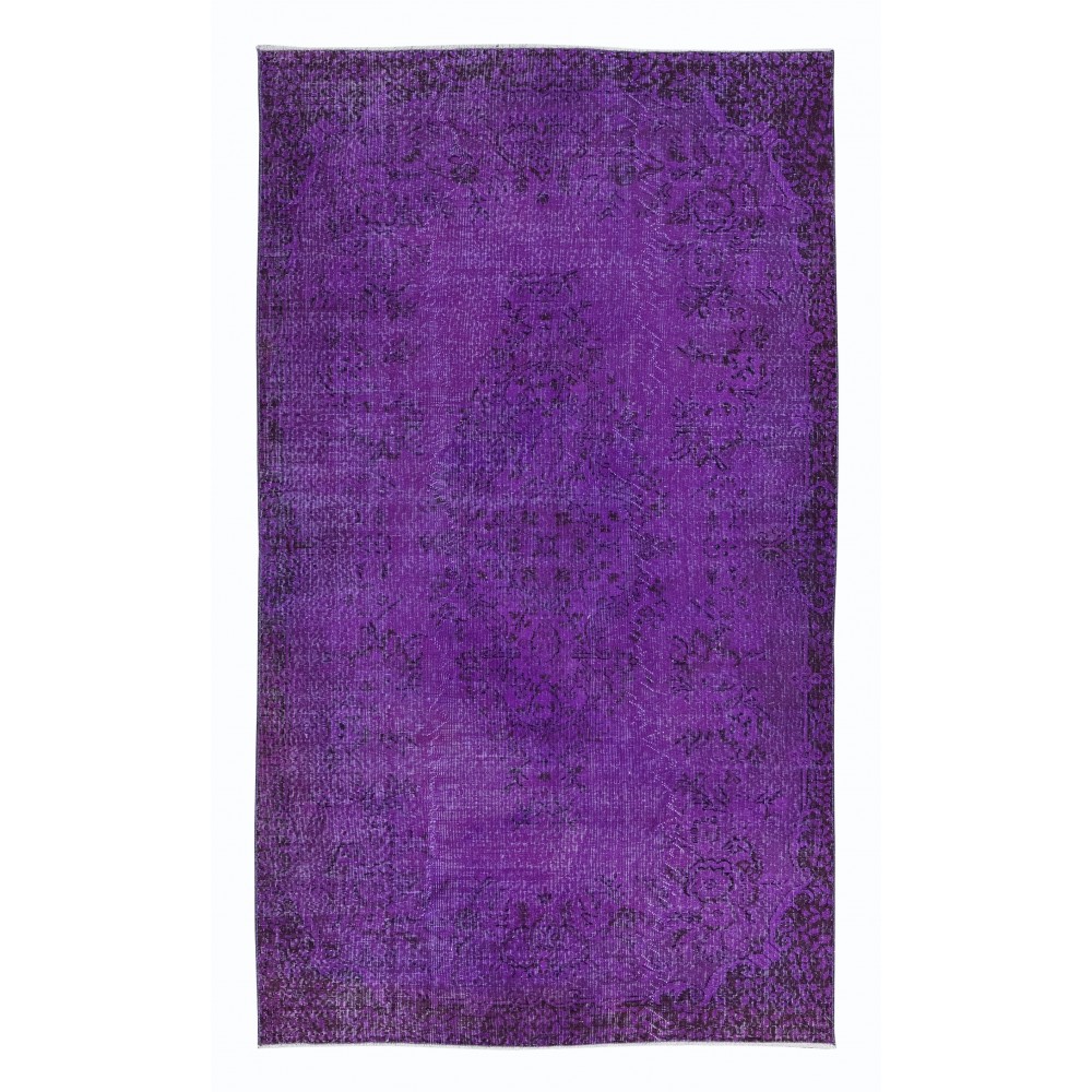 Modern Violet Purple Carpet, Handmade Turkish Floor Rug, Bohemian Home Decor