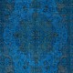 Modern Blue Area Rug made of wool and cotton, Hand-Knotted in Turkey