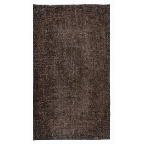 Brown Area Rug for Modern Interiors, Hand Knotted in Central Anatolia