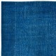 Handmade Turkish Wool Area Rug in Solid Blue 4 Modern Interiors