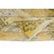 Distressed Handmade Turkish Modern Rug in Yellow, Vintage Anatolian Wool Carpet