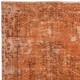 Handmade Turkish Area Rug with Shabby Chic Style in Orange Tones, Distressed Vintage Carpet