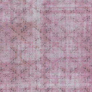 Handmade Area Rug in Soft Pink, Modern Turkish Wool Carpet, Redyed Floor Covering