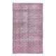 Handmade Area Rug in Soft Pink, Modern Turkish Wool Carpet, Redyed Floor Covering