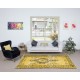 Distressed Yellow Area Rug for Modern Interiors, Hand Knotted in Turkey