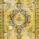 Distressed Yellow Area Rug for Modern Interiors, Hand Knotted in Turkey