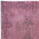 Pink & Violet Purple Handmade Area Rug from Turkey, Room Size Upcycled Carpet, Modern Living Room Carpet