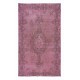 Pink & Violet Purple Handmade Area Rug from Turkey, Room Size Upcycled Carpet, Modern Living Room Carpet