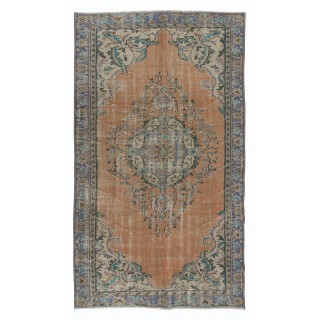 Traditional Vintage Turkish Rug with Medallion, Handmade Village Rug