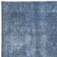 Sky Blue Modern Area Rug, Handwoven and Handknotted in Turkey. Floral Patterned Living Room Carpet