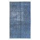 Sky Blue Modern Area Rug, Handwoven and Handknotted in Turkey. Floral Patterned Living Room Carpet