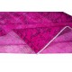 Contemporary Wool Area Rug in Pink, Handknotted in Turkey