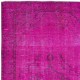 Contemporary Wool Area Rug in Pink, Handknotted in Turkey