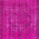 Contemporary Wool Area Rug in Pink, Handknotted in Turkey