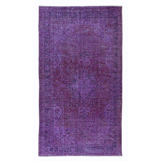 Purple Handmade Floor Rug for Nursery, Turkish Carpet for Living Room, Modern Rug for Bedroom